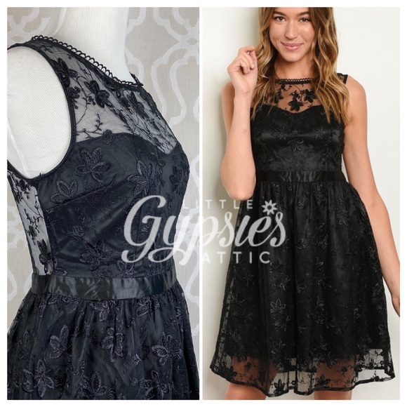 Dresses & Skirts - Luna Black Lace Fairy Dress